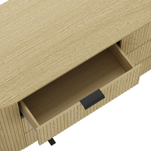 Modern 6-Drawer Solid Wood <b>Vanity</b> <b>Table</b> with MDF Panels-Curved Design Bedroom Storage-Guangdong Origin - Product Image 5