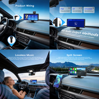 Podofo 10.26" Autoradio portable sans fil CarPlay 4K DVR Écran CarPlay Écran Incell Android Auto Commande vocale BT Airplay OEM