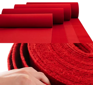 Tappeto Moderno Rosso per Matrimoni in Poliestere, <span class=keywords><strong>Passatoia</strong></span> Antiscivolo Reversibile, Adatto agli Animali Domestici, Tappeto da Parete e Rivestimento per Pavimenti per Casa e Uso Commerciale - Product Image 1