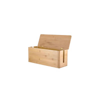 Boîte de rangement pour câbles recouverte de bambou, idéale pour la gestion des câbles sur le bureau et le placement de petits objets, pour les besoins de la maison et du bureau