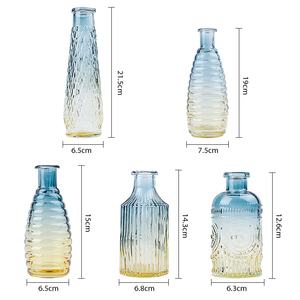 Jarrón de capullo ovalado pequeño elegante personalizado, jarrón de cristal azul de diseño Simple moderno para <span class=keywords><strong>baño</strong></span> de boda, para <span class=keywords><strong>flores</strong></span> u otras decoraciones - Product Image 2
