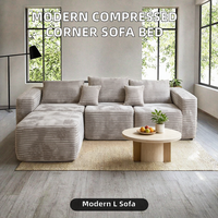 Nouvelle Arrivée Canapé-lit d'Angle Moderne Inclinable et Compressé pour Salon, avec Éponge Haute Densité, Idéal pour Hôtels et Villas
