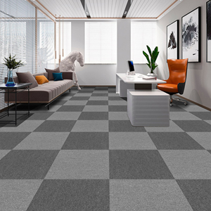Dalles de moquette géométriques modernes carrées à poils ras, avec support antidérapant en caoutchouc, pour usage commercial et bureaux, en polypropylène tufté - Product Image 2