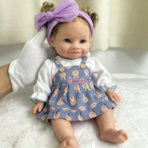 Bambola Nina Reborn Personalizzata con Capelli Impiantati a Mano, Bambola da Collezione in Silicone a Corpo Intero, Giocattoli con Simulazione Anatomica Corretta - Product Image 4
