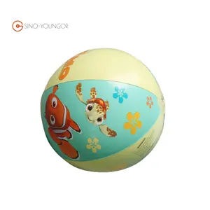 Pelota de playa inflable de PVC respetuosa con el medio ambiente personalizada promocional de alta calidad con impresión de logotipo personalizado para niños, juguete de playa para niños