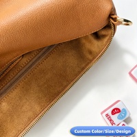 Sac de rangement pour tuiles de mahjong en cuir PU marron doux de qualité supérieure avec doublure en micro-suède, style américain
