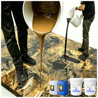 Revêtement de sol époxy liquide métallique marbré 3D à haute brillance, peinture décorative durable pour les sols d'hôtels et de bureaux