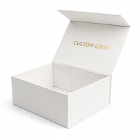 Boîte cadeau magnétique pliable de luxe avec logo personnalisé, boîte d'emballage en carton pliable pour cosmétiques, vêtements avec couvercle magnétique