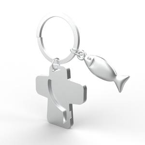 Hebilla de aleación de Zinc especial para decoración, soporte para llaves con forma de pez cruzado - Product Image 2