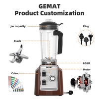 Mixeur-broyeur haute vitesse GEMAT 1600W, robuste, pour la cuisine et la pilée de glace
