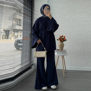 <span class=keywords><strong>Pantaloni</strong></span> da <span class=keywords><strong>donna</strong></span> in tinta unita a due pezzi realizzati con abiti Casual musulmani in poliestere da indossare ogni giorno o da indossare quotidianamente in tacchino - Product Image 2