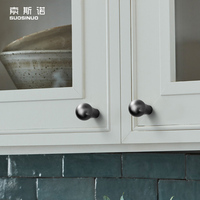 Style moderne solide noir gris en alliage de zinc armoire tirer poignée Vintage affleurant tirer placard boutons pour cuisine tiroirs-vente en gros