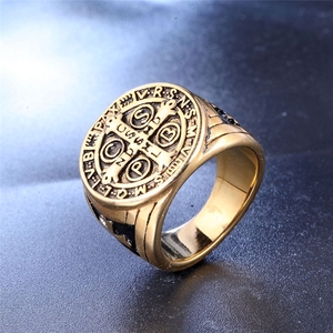 Anello Punk Hip Hop in Acciaio Inossidabile con Croce Vintage, Gioiello Raffinato per Uomo, Vendita all'Ingrosso - Product Image 4