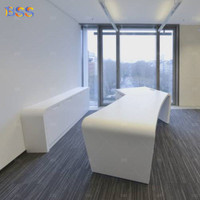 Mur PDG bureau Table décor gestionnaire bureau exécutif Surface solide coin incurvé blanc bureau moderne à vendre
