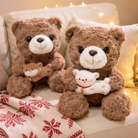 Ours en peluche de Noël, adorable ours en fourrure bouclée, poupée en peluche, cadeau de Noël, décoration