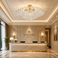 Plafonnier K9 en cristal de luxe, taille moyenne, pour salon, finition dorée, lampe suspendue classique en cristal, éclairage domestique