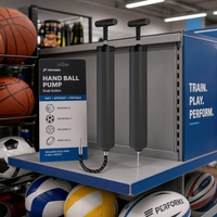 Bomba de Aire Manual Portátil con Aguja para Inflar Balones de Fútbol, Baloncesto, Voleibol y Rugby