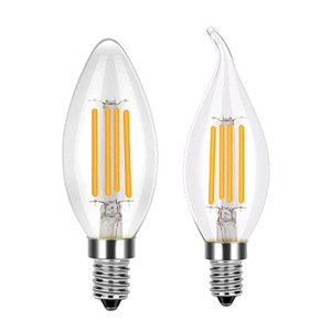 หลอดไฟ LED รูปทรงเทียน E14 4W 220V ปรับความสว่างได้ แก้วฟิลาเมนต์ แสงวอร์มไวท์ - Product Image 1