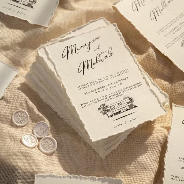 Customized Wedding Invitations Greeting Card-Art Paper on Paperboard with Digital Printing and Custom Logo Design