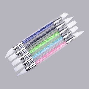 Juego de 5 Plumas de Silicona de Doble Punta de Alta Calidad para Esculpir Uñas, con Mango de Diamantes de Imitación Brillantes, Pluma de Silicona Suave para Tallar Uñas - Product Image 3