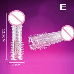 Wiederverwendbare Kondome Gerippt und Genoppt mit Verzögerungseffekt Verdickende Dornenkondome 5 Modelle Weiche Keulenform Stachelige und Noppige Kondome für Männer - Product Image 3
