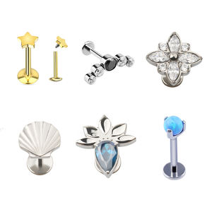 Gioielli Piercing in oro all'ingrosso senza filettatura Labret Piercing gioielli di moda Piercing Lip Stud Body Jewelry Piercing - Product Image 2