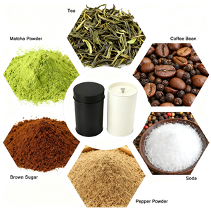 Tùy chỉnh in cấp thực phẩm kim loại xi lanh <span class=keywords><strong>tin</strong></span> có thể với nắp cho Matcha trà cà phê Kẹo & Cookie bao bì - Product Image 2