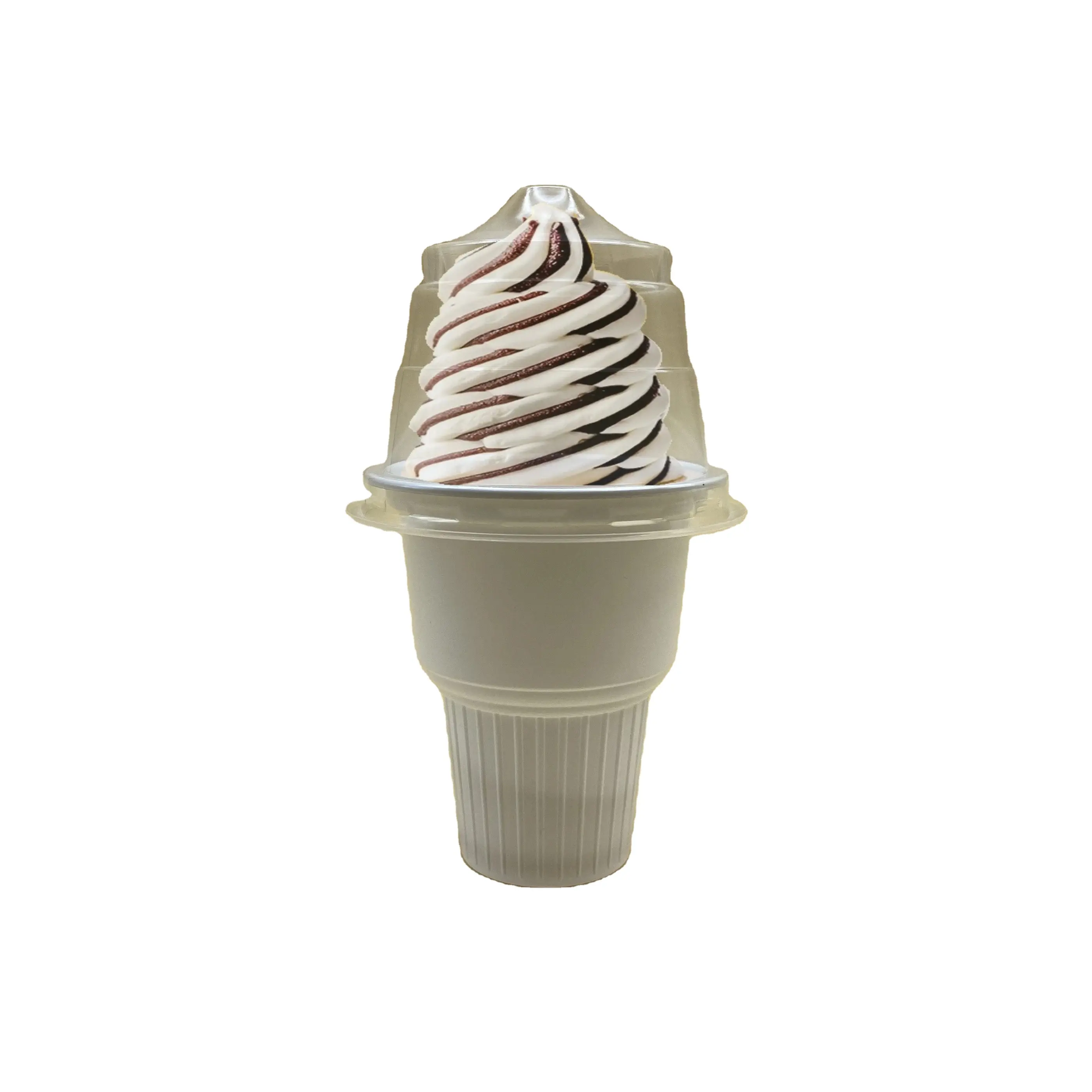 OEM ưa thích Thiết kế biểu tượng tùy chỉnh Torch hình dạng món tráng miệng cốc nhựa Ice Cream cup bao bì có nắp đậy