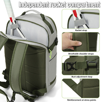 Sac à dos de sport multifonctionnel professionnel imperméable en Oxford avec logo personnalisé pour la salle de sport, les activités de plein air, le tennis et le pickleball