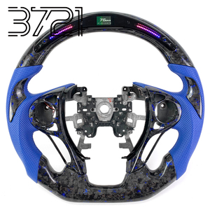 Volant sport à fond plat personnalisé en fibre de carbone véritable forgée avec LED pour Honda Accord 9ème génération 2013-2017 - Product Image 2