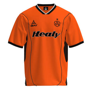 HEALY 26 Nouveau style Maillot rétro contrastant imprimé à rayures en maille à manches courtes, haut streetwear col en V respirant et léger pour le football - Product Image 1