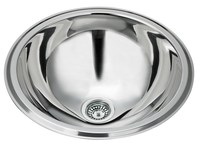 Évier de cuisine rond à poser sous plan en acier inoxydable 304 poli, petit bac unique, sans robinet, certifié CUPC