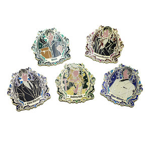 Customized Cartoon Anime Character <b>Pin</b> <b>Badge</b> Character Photo <b>Pins</b> Ornate Gold Frame Character Lapel <b>Pin</b> - Product Image 3