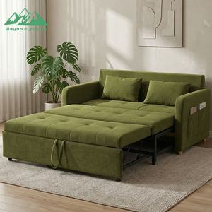 Divano Letto Moderno Wayon in Velluto con Tasca Portaoggetti, Convertibile per Piccoli Soggiorni - Product Image 2