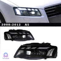 Bloc optique avant pour Audi A5 2008-2011, style RS5, LED DRL, clignotants séquentiels, projecteur