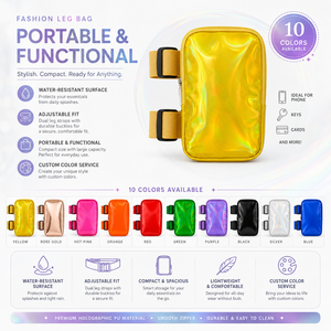 Wholesale PU Laser Thigh Pouch Women Fashion Leg Bag Festival Waist Pack with Custom Logo Service - Product Image 3