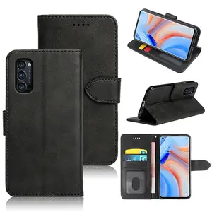 Premium Leather Flip Cover for OPPO Reno5 Pro Plus 5G , Mobile Phone Shockproof Case for OPPO Realme C21Y Reno3 Pro A73 5G Taiwa