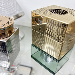 Capuchon de parfum carré usiné CNC certifié ISO9001 - Acier inoxydable finition or/argent, couvercle de flacon de parfum de luxe, brochage - Product Image 3