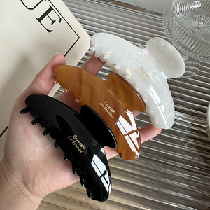 مشبك شعر بمخلب ليوو بطراز كوري بشعار مخصص بالطباعة الحرارية من أسيتات السليلوز الصديقة للبيئة بنمط رخامي وحجم 11 سم - Product Image 5