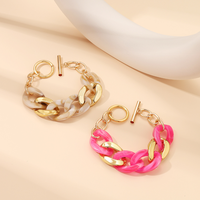 Offre Spéciale Vintage Résine Acrylique Chaîne OT Fermoir Bracelet pour Femme