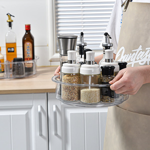 Spice Storage Organizer Round Plastic Container With Lid For Kitchen Use - Product Image 3