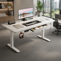 Bureau de travail électrique réglable en hauteur en bois massif pour jeux et ordinateur, idéal pour le bureau à domicile