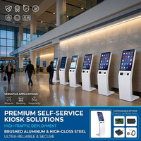 Kiosque de commande et de paiement en libre-service avec lecteur de code QR, imprimante POS, écran tactile multipoint 10 points, 27 pouces, en aluminium, pour la restauration et les aires de restauration