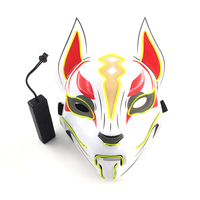 Masque facial LED Halloween 2025 Sky Fox, masque de fête lumineux, matériau PVC