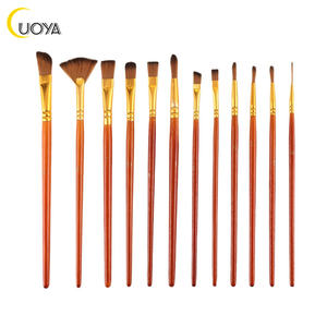 Pincel redondo de nailon para pintura acrílica y acuarela Pinceles de pintura en línea con mango de madera Conveniente para esparcir pintura - Product Image 3