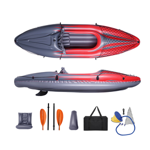 2.74Mカスタマイズされたデザイン2つの独立したエアチャンバーPVCインフレータブルカヤックボート、パドルとシート付き - Product Image 2
