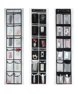 <b>Black</b> Cloth White Net 12 Mesh Bag Behind the Door Shoes Hanging Storage Bag Mesh Fabric Hanging Buggy Bag Household Supplies - Product Image 3
