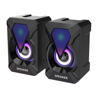 Haut-parleurs Audio portables rvb avec lumières USB 2.0, haut-parleurs d'ordinateur de bureau, vente en gros