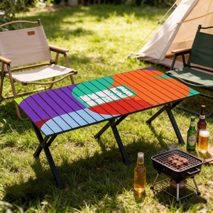 <span class=keywords><strong>Tavolo</strong></span> Pieghevole per Campeggio Coppa del <span class=keywords><strong>Mondo</strong></span> FIFA 2026, Design Geometrico Vivace, Leggero e Portatile per Eventi all'Aperto e Raduni di Tifosi - Product Image 5