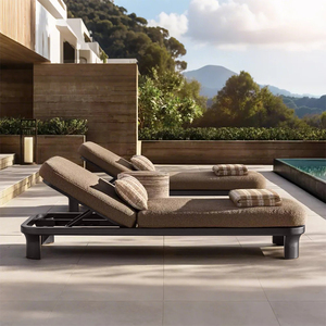 Chaise longue de plage portable en aluminium imperméable pour l'extérieur, lit de jour, mobilier d'extérieur pour villa, hôtel, hôpital, salle de sport - Product Image 1
